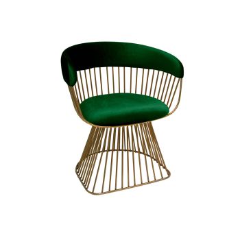 Reflection Accent Chair Art Deco Gold - Emerald Green Velvet