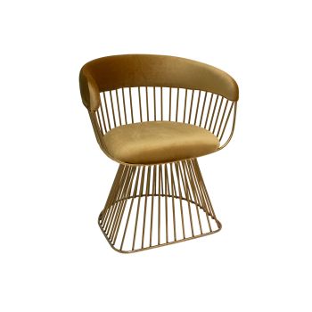 Reflection Accent Chair Art Deco Gold - Gold Velvet