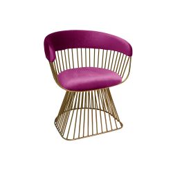 Reflection Accent Chair Art Deco Gold - Magenta Velvet