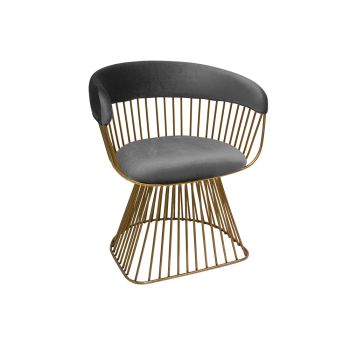 Reflection Accent Chair Art Deco Gold - Silver Velvet