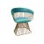 Reflection Accent Chair Art Deco Gold - Tiffany Blue Velvet