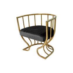 Reflection Accent ArmChair Tulip Gold - Black Velvet