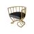 Reflection Accent ArmChair Tulip Gold - Black Velvet