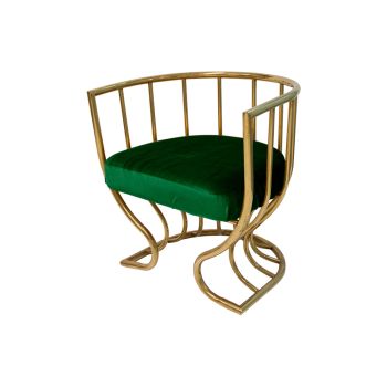Reflection Accent ArmChair Tulip Gold - Emerald Green Velvet