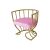 Reflection Accent ArmChair Tulip Gold - Light Pink Velvet