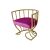 Reflection Accent ArmChair Tulip Gold - Magenta Velvet