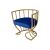 Reflection Accent ArmChair Tulip Gold - Royal Blue Velvet