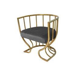 Reflection Accent ArmChair Tulip Gold - Silver Velvet