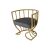 Reflection Accent ArmChair Tulip Gold - Silver Velvet
