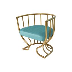 Reflection Accent ArmChair Tulip Gold - Tiffany Blue Velvet