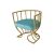 Reflection Accent ArmChair Tulip Gold - Tiffany Blue Velvet