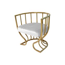 Reflection Accent ArmChair Tulip Gold - White Velvet