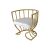 Reflection Accent ArmChair Tulip Gold - White Velvet