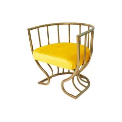 Reflection Accent ArmChair Tulip Gold - Yellow Velvet