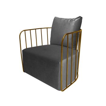 Reflection Accent Chair Bars Gold - Silver Velvet