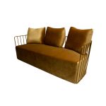 Reflection Accent Sofa Bars Gold - Gold Velvet