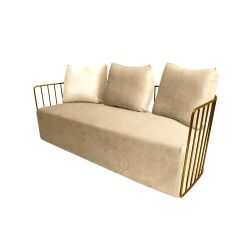 Reflection Accent Sofa Bars Gold - Ivory Velvet