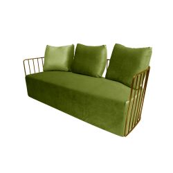 Reflection Accent Sofa Bars Gold - Moss Velvet