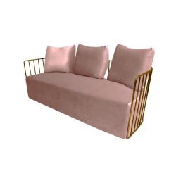 Reflection Accent Sofa Gold - Rose Gold Velvet
