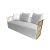 Reflection Accent Sofa Bars Gold - White Velvet