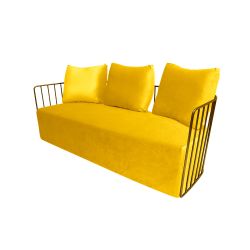 Reflection Accent Sofa Bars Gold - Yellow Velvet