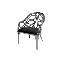 Reflection Armchair Butterfly Silver - Black Velvet
