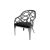 Reflection Armchair Butterfly Silver - Black Velvet