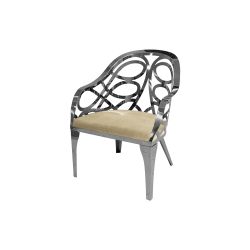 Reflection Armchair Butterfly Silver - Ivory Velvet