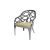 Reflection Armchair Butterfly Silver - Ivory Velvet