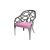 Reflection Armchair Butterfly Silver - Light Pink Velvet