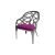Reflection Armchair Butterfly Silver - Magenta Velvet