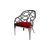 Reflection Armchair Butterfly Silver - Red Velvet
