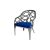 Reflection Armchair Butterfly Silver - Royal Blue Velvet