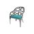 Reflection Armchair Butterfly Silver - Tiffany Blue Velvet