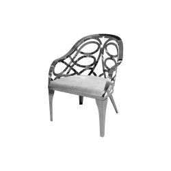 Reflection Armchair Butterfly Silver - White Velvet