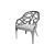 Reflection Armchair Butterfly Silver - White Velvet