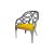 Reflection Armchair Butterfly Silver - Yellow Velvet