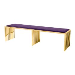 Reflection Bench Art Deco Gold - Eggplant Velvet