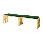 Reflection Bench Art Deco Gold - Emerald Green Velvet