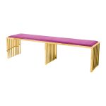 Reflection Bench Art Deco Gold - Magenta Velvet