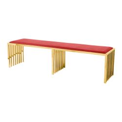 Reflection Bench Art Deco Gold - Red Velvet