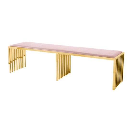 Reflection Bench Art Deco Gold - Rose Gold Velvet