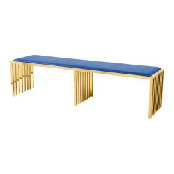 Reflection Bench Art Deco Gold - Royal Blue Velvet