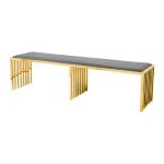 Reflection Bench Art Deco Gold - Silver Velvet