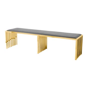 Reflection Bench Art Deco Gold - Silver Velvet