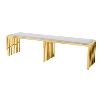 Reflection Bench Art Deco Gold - White Velvet