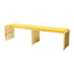 Reflection Bench Art Deco Gold - Yellow Velvet