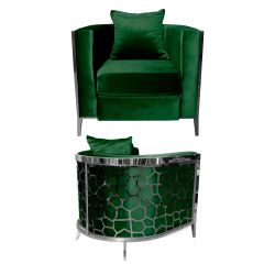 Reflection Chair Giraffe Silver - Emerald Green