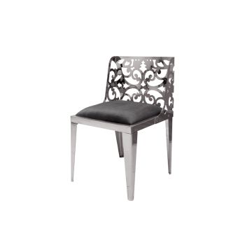 Reflection Chair Laser Cut Silver - Black Velvet