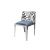 Reflection Chair Laser Cut Silver - Dusty Blue Velvet
